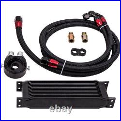 13 Row AN-10 AN10 Engine Transmission Oil Cooler & Filter Adapter Fuel Hose Kit
