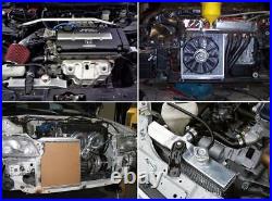 2 Rangée Radiateur+ventilateur+kit De Relais Pour Honda Civic Eg Ek/CRX Del Sol