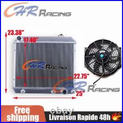 3Row Aluminum Radiator + Fan For 1963 1964 1965 1966 Chevy C 10 C10 Pickup Truck