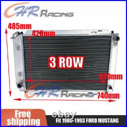 3 ROW Aluminum Radiator for 1980-1993 Ford Mustang GL GLX LX SVT Cobra V8 5.0L 3 ROW Aluminum Radiator for 1980-1993 Ford Mustang GL GLX LX SVT Cobra V8 5.0L