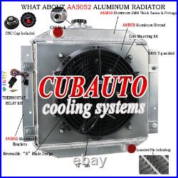 3 Rangées Aluminum Radiateur shroud fan relay Pour Ford Escort 1971-1980 1972 MT