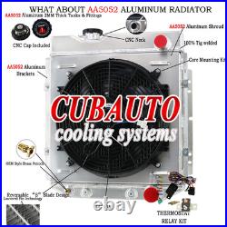 3 Row Radiator + Shroud + Fan + Relay For Ford Mustang 260 289 V8 64-66 AT/MT UK