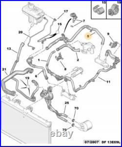 Citroen C5 C6 Peugeot 407 607 2.7 HDI Durite pour Eau de Refroidissement 1351KT