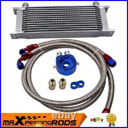 Engine Oil Cooler Kit 13 Row + Filter Adapter +10AN AN10 Oil Lines NEW Universal