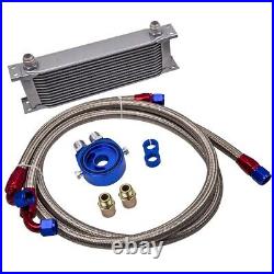 Engine Oil Cooler Kit 13 Row + Filter Adapter +10AN AN10 Oil Lines NEW Universal