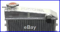 FLETCHER RADIATOR 2 CORE HI FLOW POLISHED ALLOY CLASSIC MINI 1959-92 + CAP Z2213