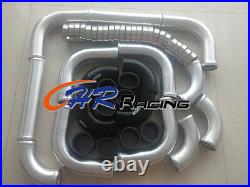 FOR 2.5 64mm Aluminum Universal Intercooler Turbo Piping pipe Kit + Black hose