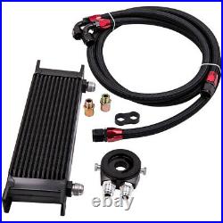 Universal 13-Row 10AN Engine Transmission Oil Cooler Filter Adapter Hose Kit NEW